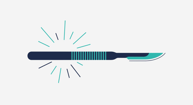 Precise Surgical Scalpel Sharp Medical Instrument Abstract Design