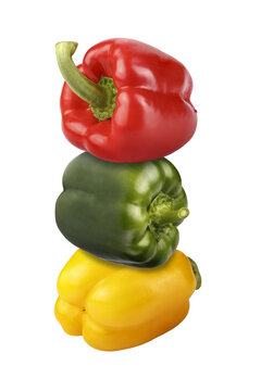 Red bell pepper isolated on a transparent background