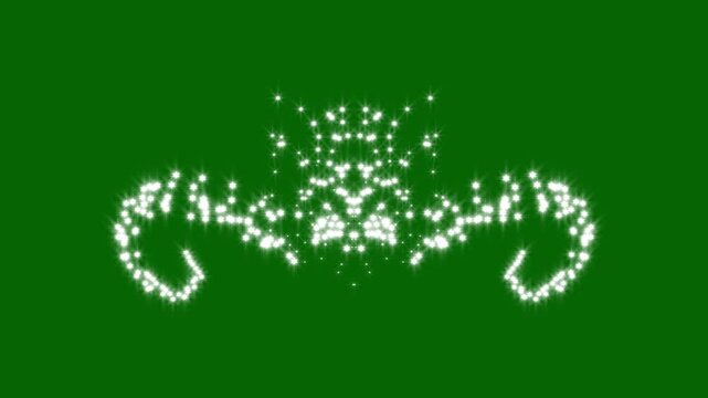 2d glitter star sparkle animation, magic line dust, pixie dust path, cartoon glitter, white stars and bokeh lights sparkle, magic sparkles glitter line stars, green screen background 4k.