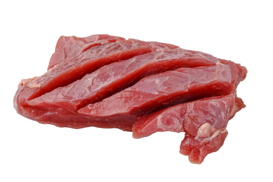 A cut of beef fillet, also known as tenderloin or filet mignon isolated on a transparent background