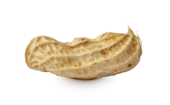 A pile of boiled peanuts in their shells isolated on a transparent background