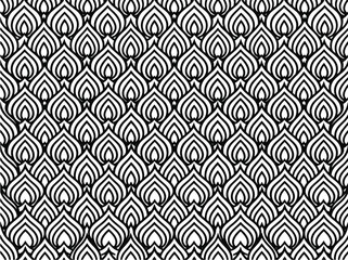 Obraz premium Seamless black and white feather pattern background
