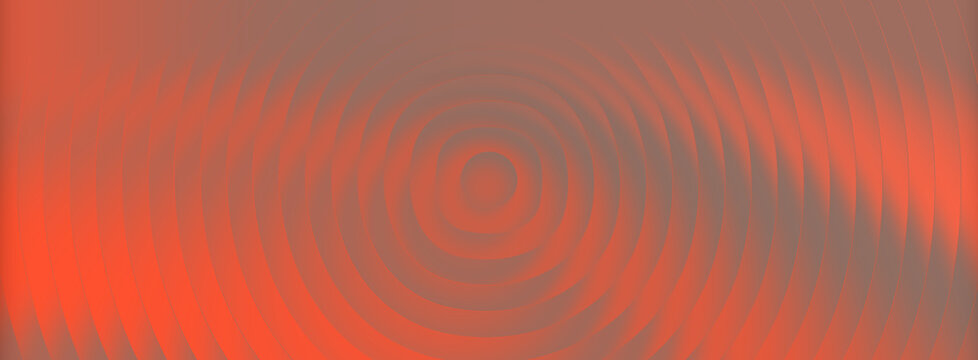 Abstract red background with circular ripple wave patterns and soft gradient light effect