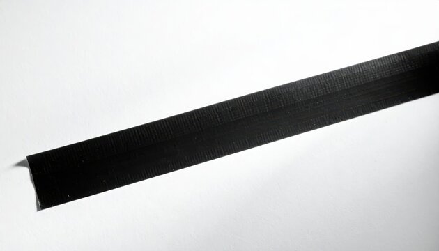 Black Gaffer Tape Strip on White Background