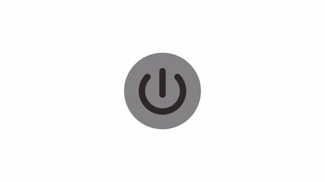 Power Button On Off Animation on Transparent Background, Digital Power Switch Icon with Reset Symbol, UI Motion Graphic, Alpha Channel 4k