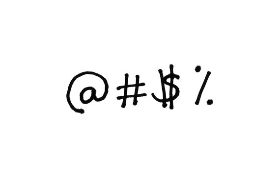Hand Drawn Swear Symbols Doodle Set &mdash; Censored Curse Word Icons Collection