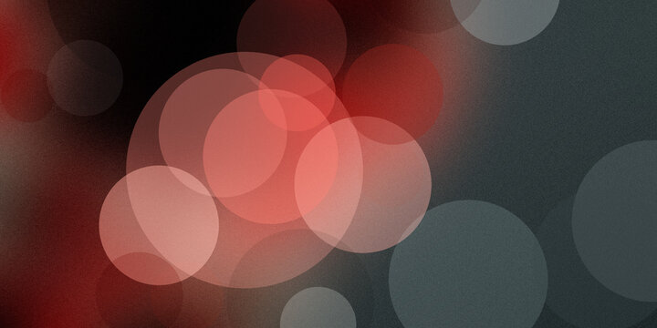 Elegant bokeh background with glowing circular orbs in shades of deep red and dark grey creating moody sophisticated atmosphere scene.