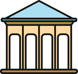 Obraz premium Classical architecture building vector icon representing knowledge, finance, or official institutions