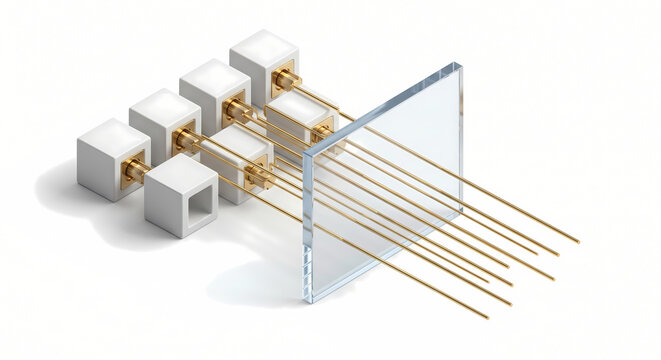 MLP Forward Propagation, 3D Isometric Multi-Layer Perceptron Flow Diagram with Gold Laser Lines.