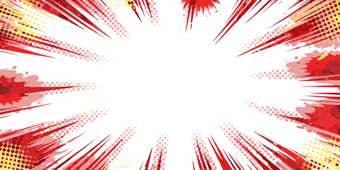 Comic explosion background dynamic red and yellow vector illustration © Ratan