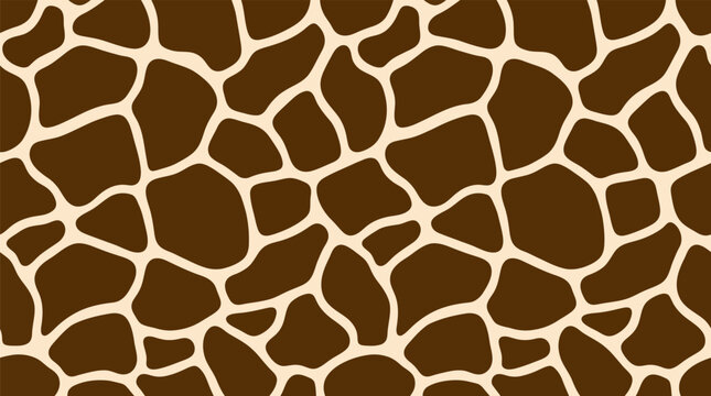 Seamless animal print giraffe skin pattern vector illustration with seamless wildlife abstract background illustration wallpaper repeating creature decoration creative wrapping ornament
