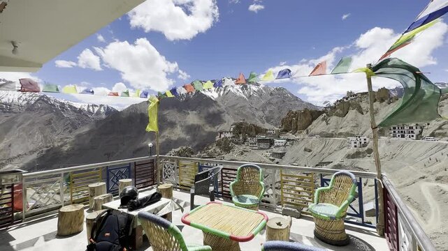 The village of Nako in the Hangrang Valley, Nako village Video, Kinnaur, Indian Himalayas, India.