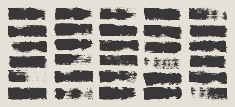 Grunge brush strokes, lines, ink smudges, hand-drawn scribble shapes. Handmade sketchy marks, acrylic stains, charcoal streaks. Paint textures, dry brush effect. Marker underline. Vector illustration