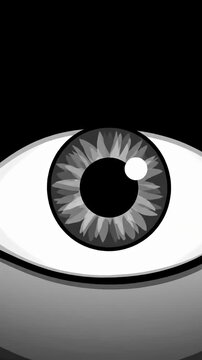 Stylized human eye illustration on black background