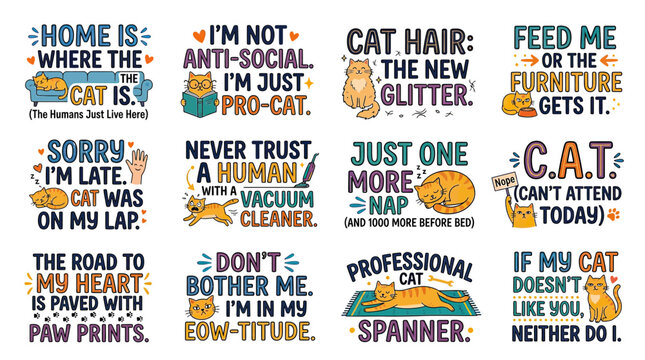 Funny Cat Quotes and Sayings - Humorous Pet Lover Graphics Collection