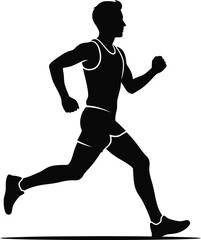 Obraz premium Runner silhouette in mid stride for athletic sports design.