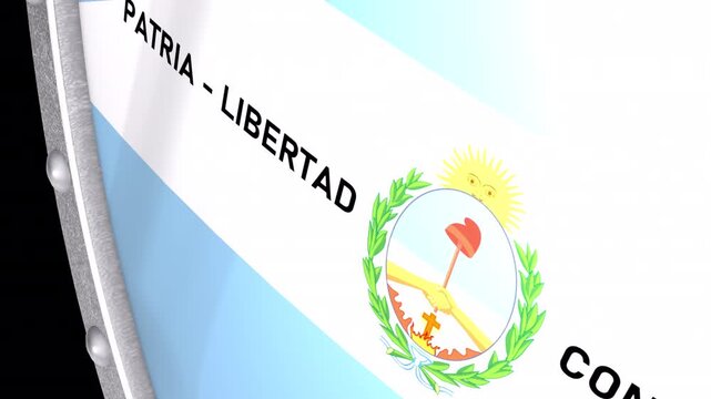 Metallic Shield Transitions with the Flag of Corrientes Province of Argentina