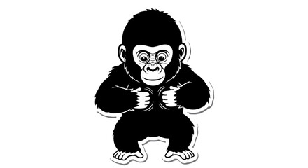 Black gorilla cartoon character. © Nb