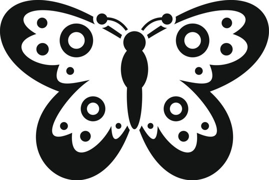Simple butterfly drawing in black and white, suitable for web design and symbol projects