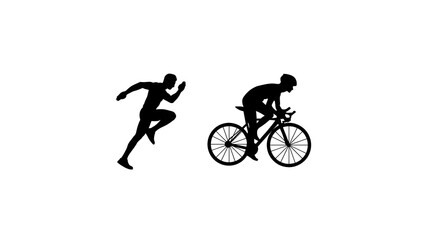 Obraz premium silhouette of a man riding a bike