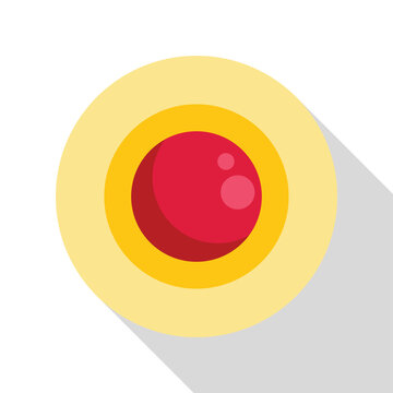 Food illustration with round confectionery in red and yellow with shadows