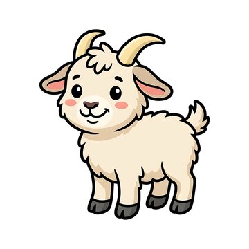 Cartoon pig with cheerful expression and curly tail.