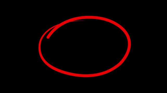 Circle marker with drawing, red marker pen style, doodle red circle marker and underline stroke, Red Circle Highlighter Scribble Animation on transparent background. wrong round shape