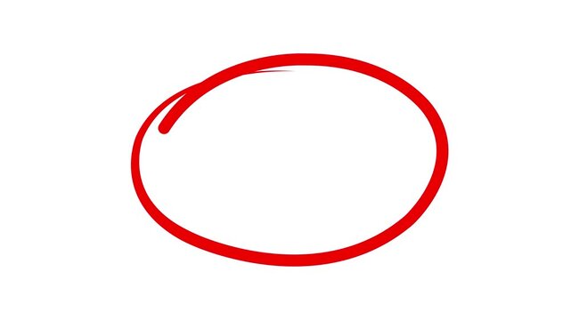 Circle marker with drawing, red marker pen style, doodle red circle marker and underline stroke, Red Circle Highlighter Scribble Animation on transparent background. wrong round shape