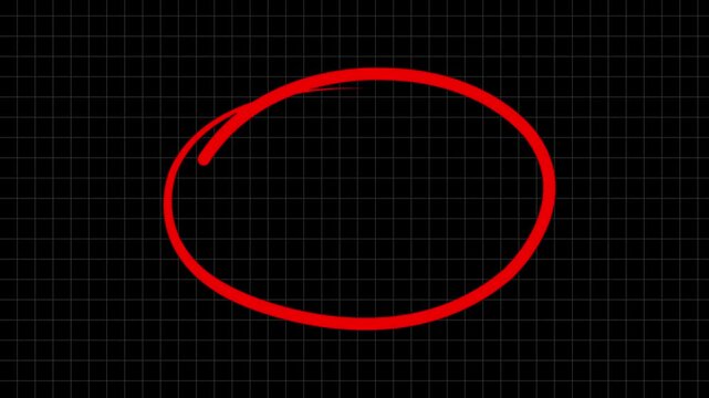 Circle marker with drawing, red marker pen style, doodle red circle marker and underline stroke, Red Circle Highlighter Scribble Animation on transparent background. wrong round shape