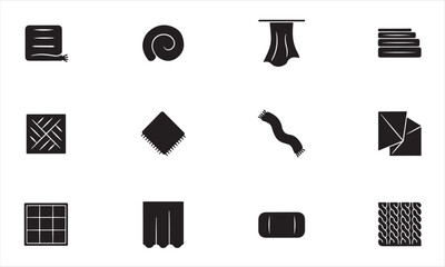 Textile Fabric And Cloth Material Vector Icon Collection © FatimaHossain