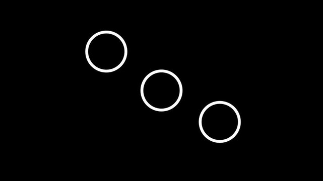 Minimal cartoon firework animation with white ellipse burst elements on black screen background beautiful motion graphics asset for corporate videos and cinematic logo reveal 4k video.