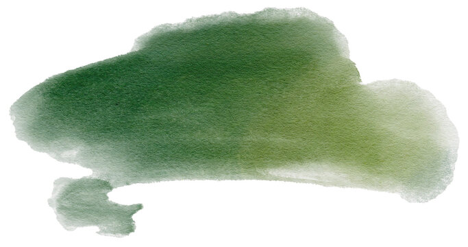 Watercolor abstract green splash shape