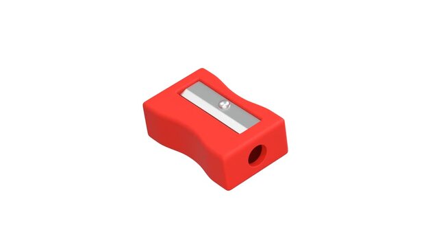 Pencil sharpener icon 3d rendering animation on 4k	