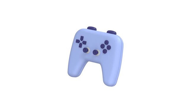 Game Controller icon 3d rendering animation on 4k	