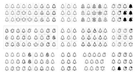 Fototapeta premium Black and white icon set with various symbols and signs