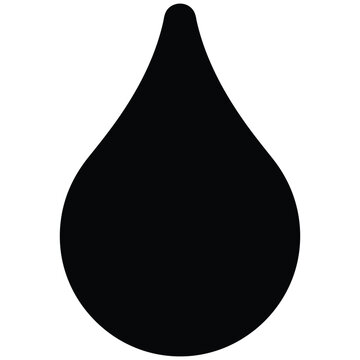Black teardrop shape with pointed top and rounded bottom  simple geometric form