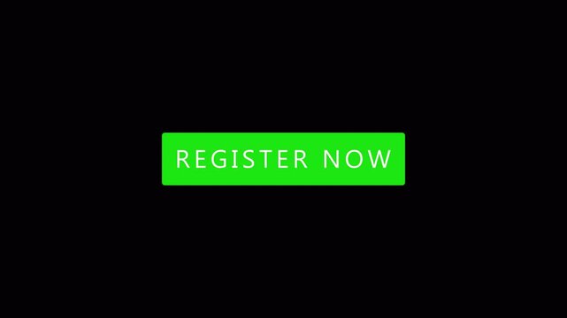 Glowing  Neon "Register Now" Text Animation on transparent Background.Neon Light "Register Now" Signboard Motion Graphic for Webinars with alpha channel in 4k.