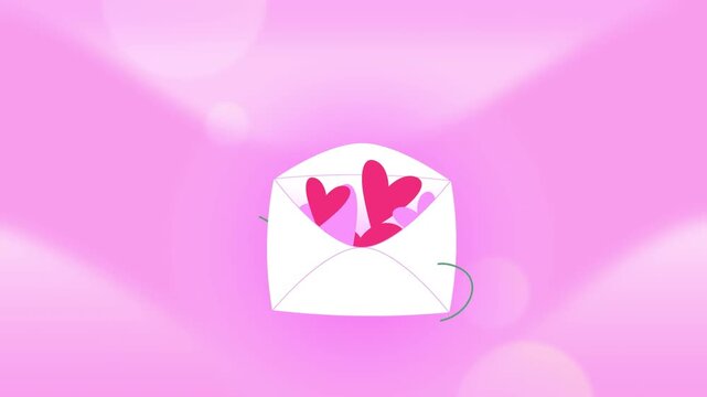Cute Flying Cupid Angel with Heart Arrow Romantic Valentine's Day 2D Animation