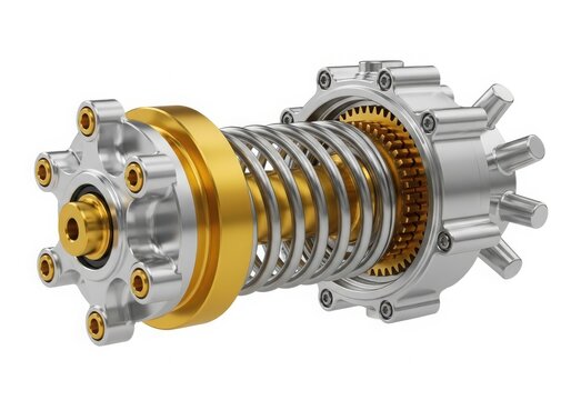 Exploded view of car differential gear assembly