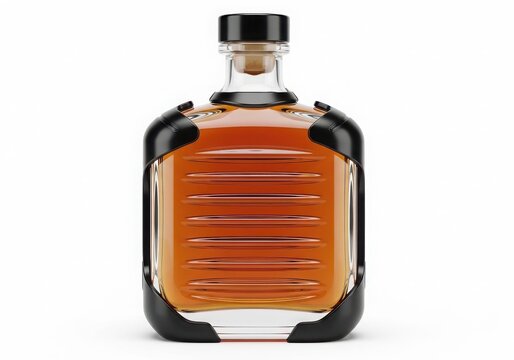 Brown glass bottle with amber liquid inside