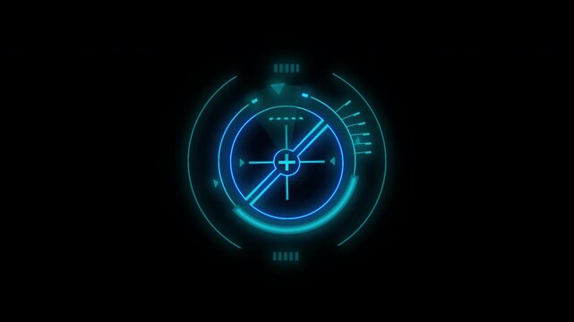 Futuristic Digital Compass HUD Interface Animation.