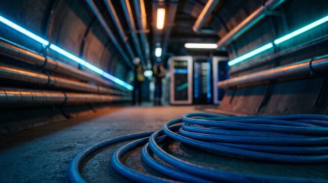 Electricians prioritizing safety&mdash;wearing hard hats and vests&mdash;while working on complex wiring