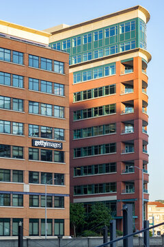 Seattle, Washington, USA - 01, June, 2019: The headquarters Office building of Getty Images in Seattle, Washington, United States. Getty Images, Inc. is a visual media company.
