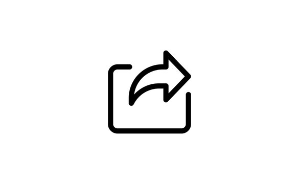 Forward Icon &ndash; Export, Share and External Link UI Symbol