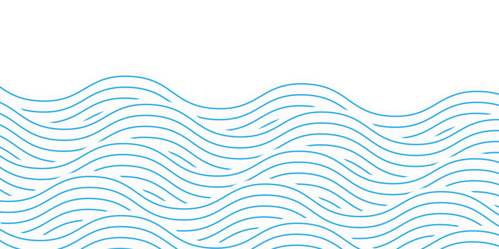 Blue water wave line pattern background. Vector illustration. Japanese style concept.