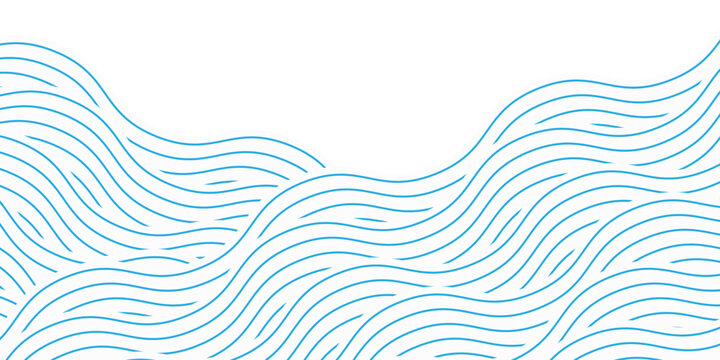 Blue water wave line pattern background. Vector illustration. Japanese style concept.