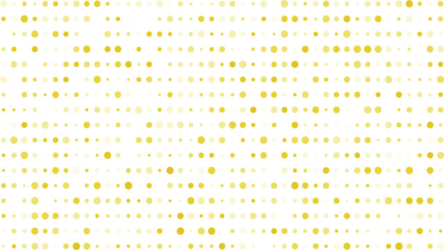 Golden halftone dot pattern on white background, abstract yellow circle texture vector, minimalist geometric gradient wallpaper for modern design