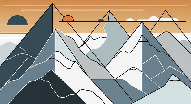 Mountain range with elevation contour lines