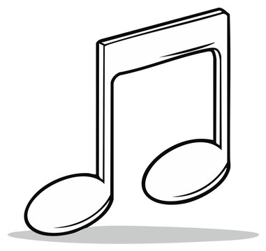 Musical Note Illustration of Single Black Quarter Note Symbol