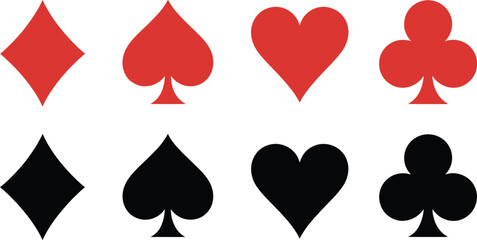 Playing Card Vector illustration featuring full deck with face cards numbered cards suit symbols casino gaming entertainment and tabletop recreation © Rashed